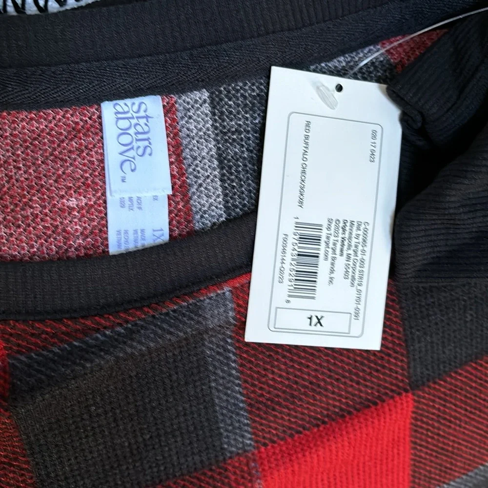 NWT Stars Above Thermal Buffalo Check Crewneck Jogger Pajama Set - Picture 7 of 7